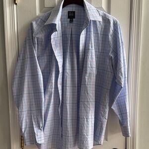 Jos. A. Bank Light Blue and Red Plaid Shirt